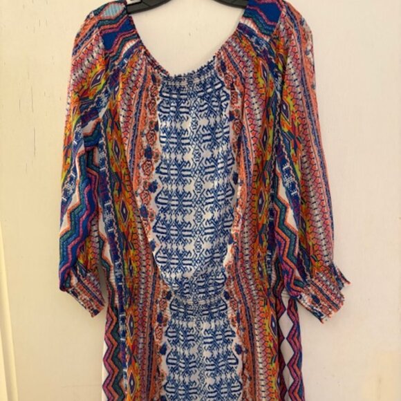 Ramy Brook Geometric Print Blouson Dress, Sz M - Picture 5 of 7
